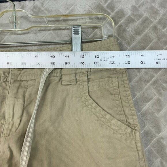 Tommy Hilfiger Womens 2 Shorts Tan Corduroy Jeans Mid Rise 100% Cotton Cuffed - Picture 6 of 16